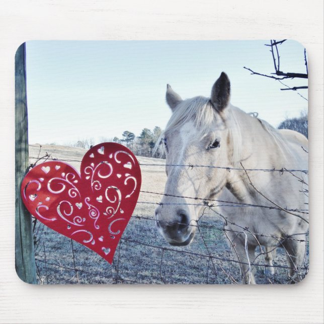 HORSE Valentine heart Mouse Pad (Front)