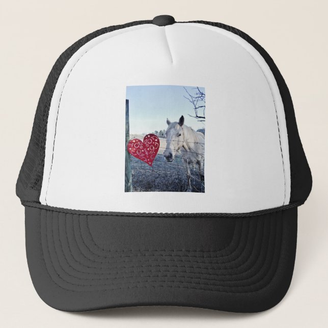 HORSE Valentine heart Trucker Hat (Front)