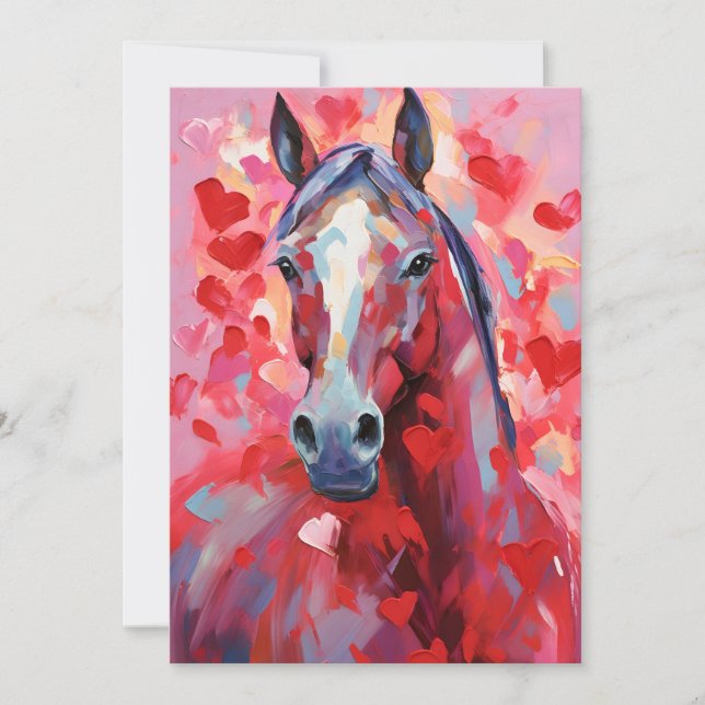 Horse Valentine's Day  Holiday Card (Front)