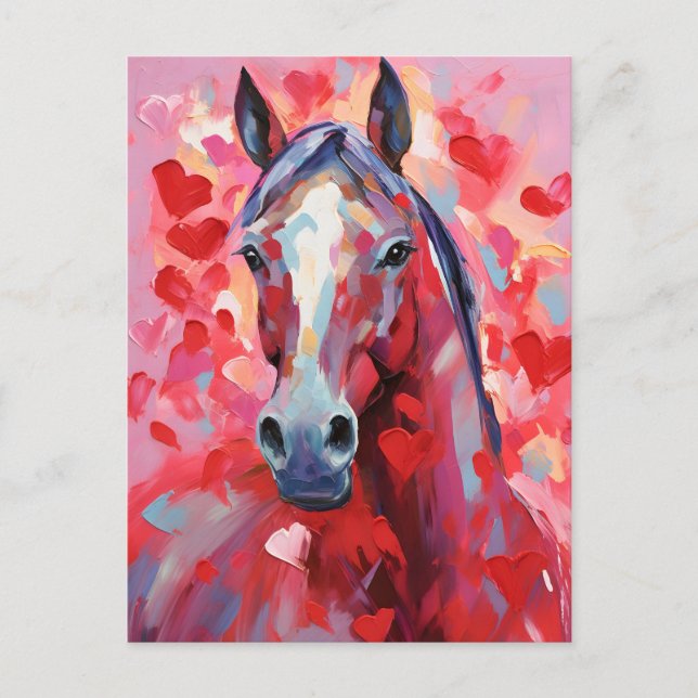 Horse Valentine's Day  Postcard (Front)