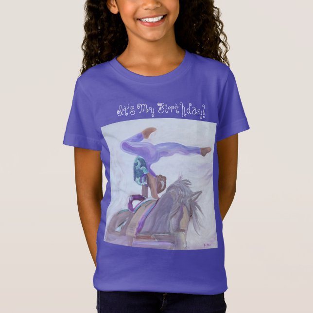 Horse Vaulting Birthday Kid T-Shirt (Front)
