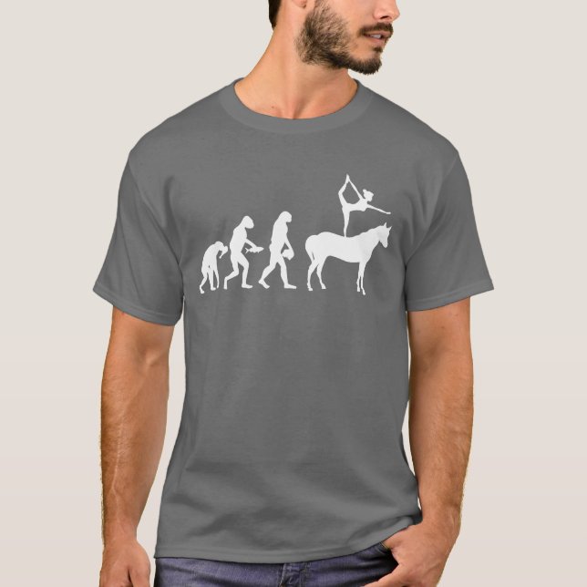 Horse Vaulting Evolution Equestrian Horseback frie T-Shirt (Front)