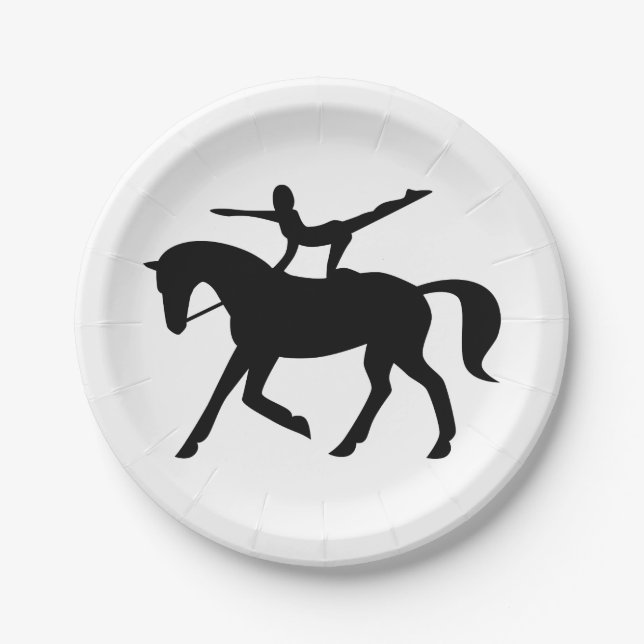 horse vaulting icon paper plates (Front)