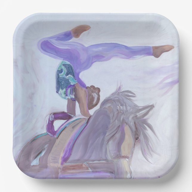 Horse Vaulting  Paper Plates (Front)