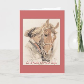 Horse Vintage Greeting Card by horsesense at Zazzle