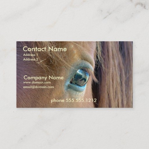 Customizable Horse Vision Business Card