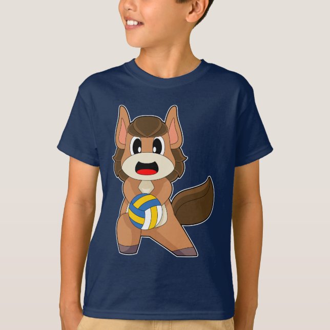 Horse Volleyball player Volleyball T-Shirt (Front)