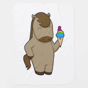 Horse Waffle ice cream Baby Blanket