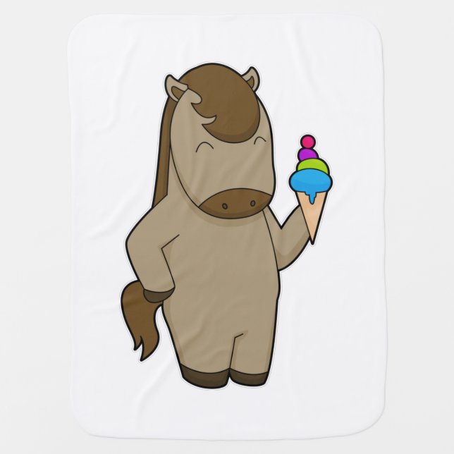 Horse Waffle ice cream Baby Blanket (Front)