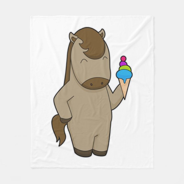 Horse Waffle ice cream Fleece Blanket (Front)