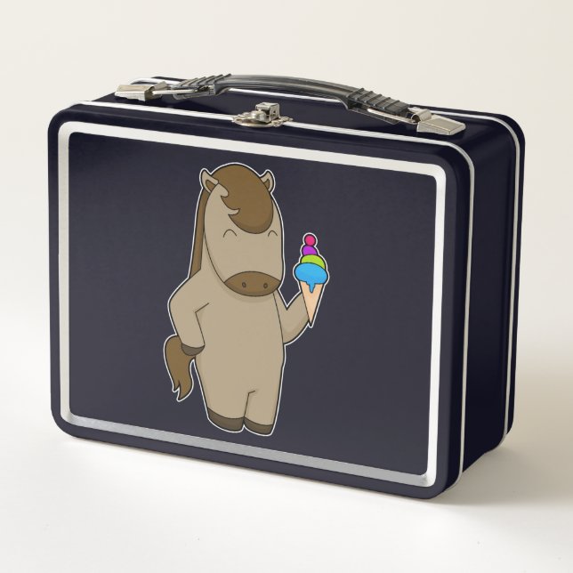 Horse Waffle ice cream Metal Lunch Box (Front)