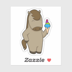 Horse Waffle ice cream Sticker