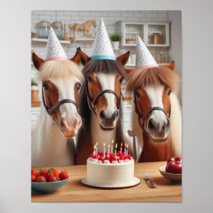 Horse Wall Art, Horse Birthday Party, Funny Horse Poster