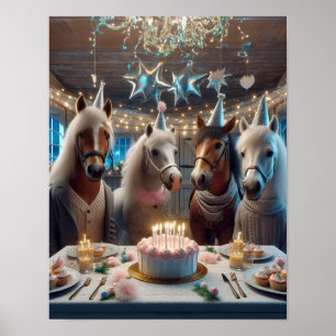 Horse Wall Art, Horse Birthday Party, Funny Horse Poster