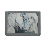 Horse Wallet- Watercolor Style, Blue Tri-fold Wallet at Zazzle
