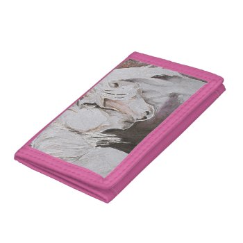 Horse Wallet- Watercolor Style  Peach/pink Tri-fold Wallet by PortraitsbyAbbyanna at Zazzle