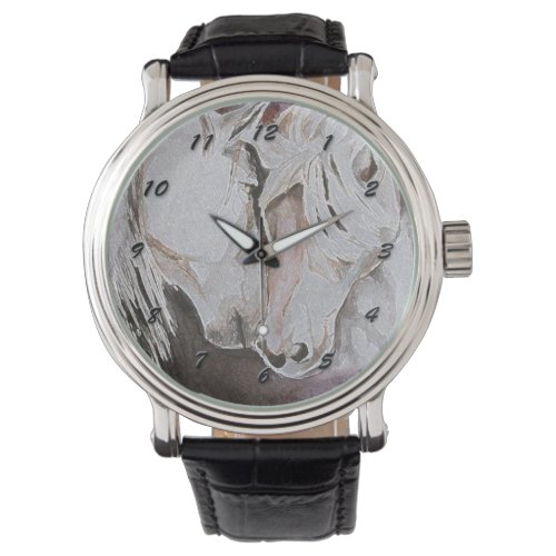 Horse Watch PeachPink with Black Numbers Watch