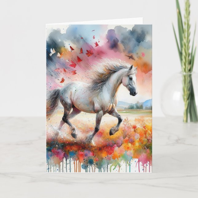 Horse Watercolor All Occasions Card (Front)