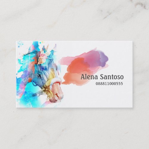Horse Watercolor Business Card