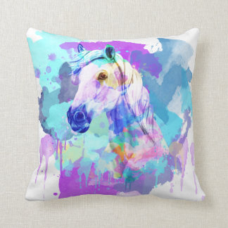 Horse Watercolor, Horse Painting, Horse Throw Pillow