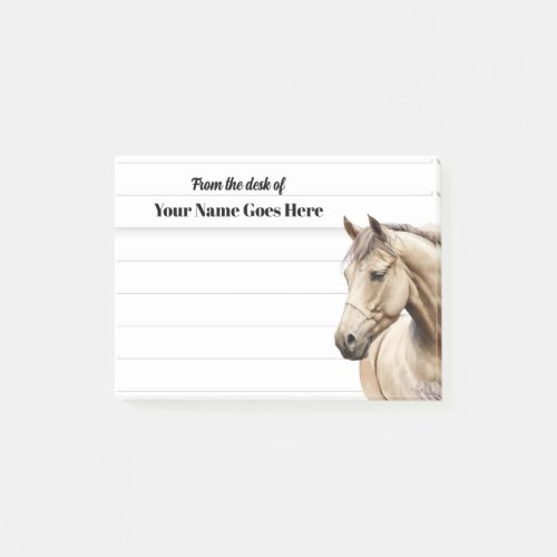 Horse watercolor western lined desk top note 