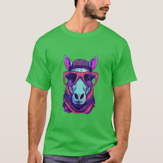 Horse Wearing Sunglasses Bandana Equestrian friend T-Shirt