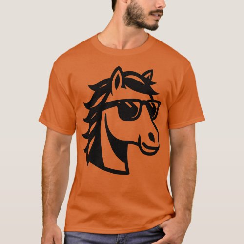 Horse Wearing Sunglasses T_Shirt