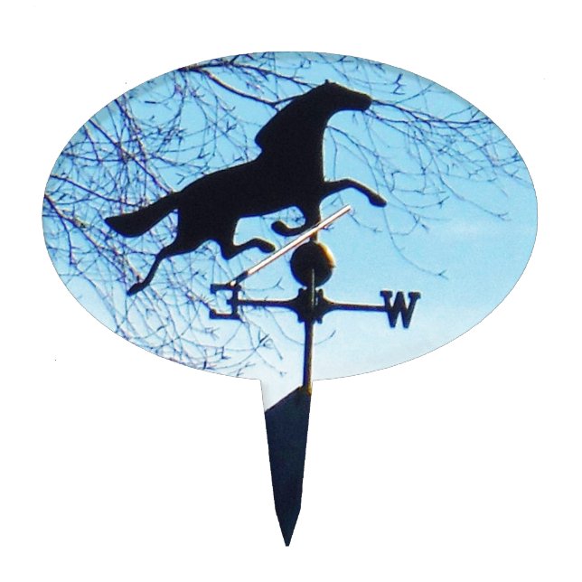 Horse Weather Vane Blue Sky Cake Topper (Front)