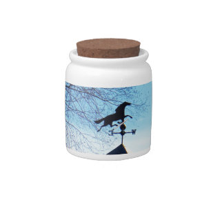 Horse Weather Vane Blue Sky Candy Jar