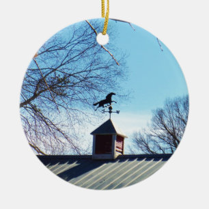 Horse Weather Vane Blue Sky Ceramic Ornament