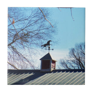 Horse Weather Vane Blue Sky Ceramic Tile