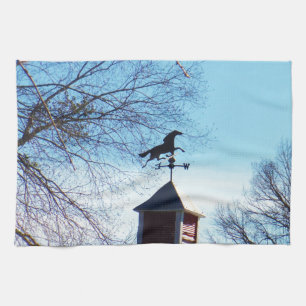 Horse Weather Vane Blue Sky Kitchen Towel