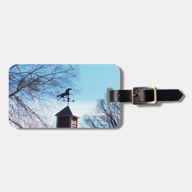 Horse Weather Vane Blue Sky Luggage Tag (Front Horizontal)