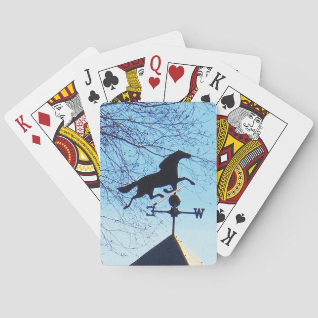 Horse Weather Vane Blue Sky Poker Cards (Back)