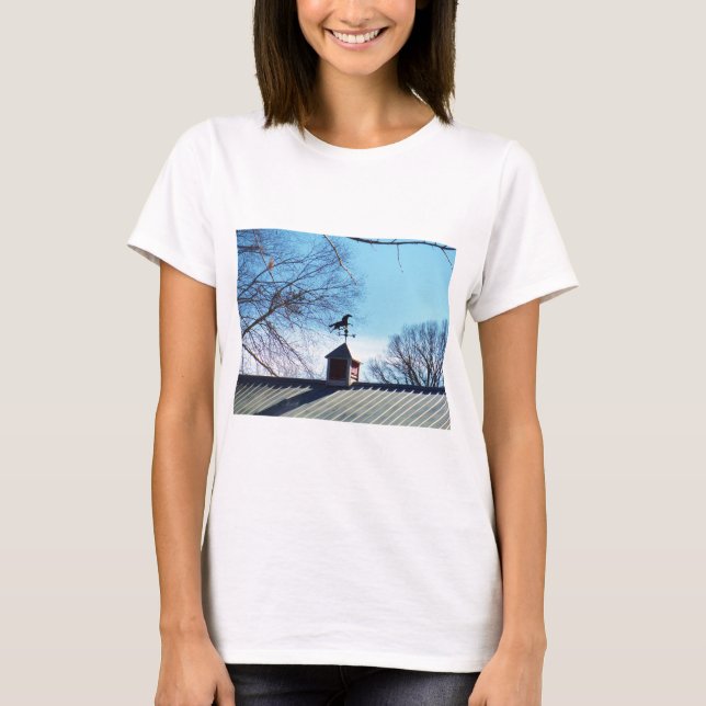 Horse Weather Vane Blue Sky T-Shirt (Front)