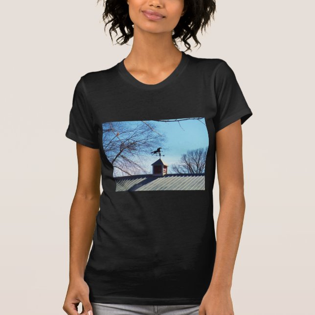 Horse Weather Vane Blue Sky T-Shirt (Front)