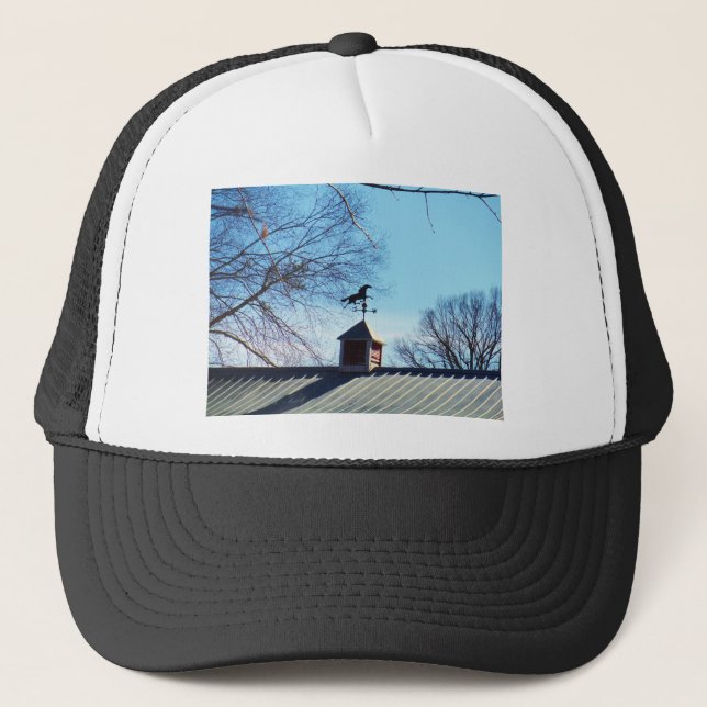 Horse Weather Vane Blue Sky Trucker Hat (Front)