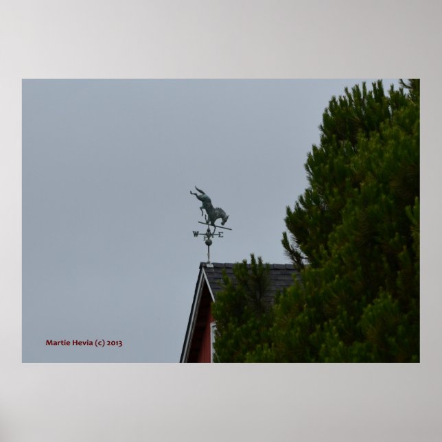 Horse Weathervane on a Red Barn Poster (Front)