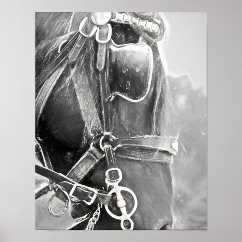 Horse Western Rustic Black And White Vintage Art Poster