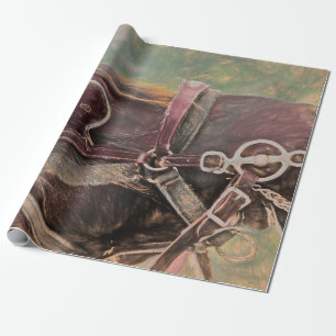 Horse Western Rustic Country Vintage Art Wrapping Paper