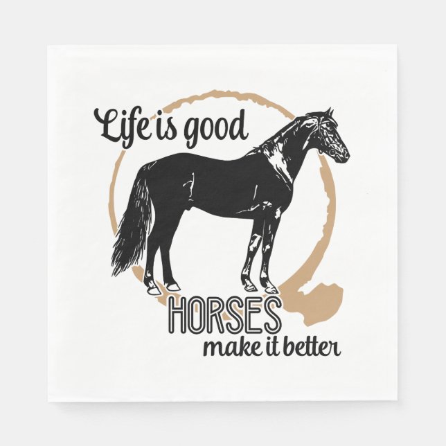 Horse Western Rustic Cowboy Equestrian Wedding Napkins (Front)