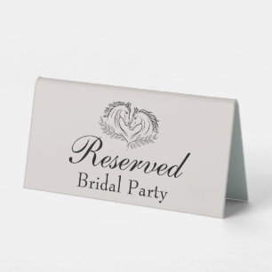 Horse Western Rustic Wedding Reserved Bridal Party Table Tent