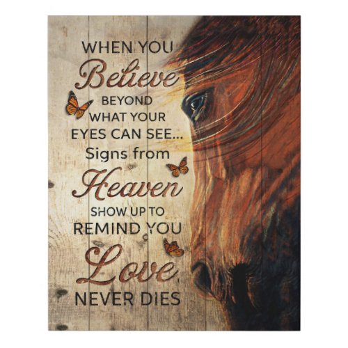 Horse When You Believe Memorial Gifts Faux Canvas Print