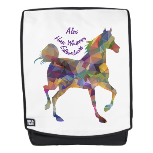 Horse Whisperer Snazzy Art Horse Personalize Backpack