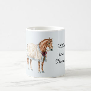 Horse White Blue Blanket Coffee Mug