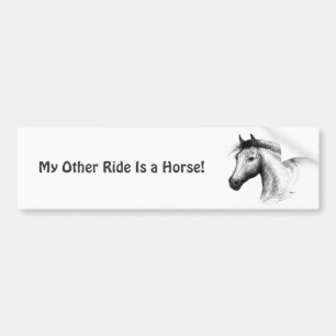 Horse:  White Bumper Sticker