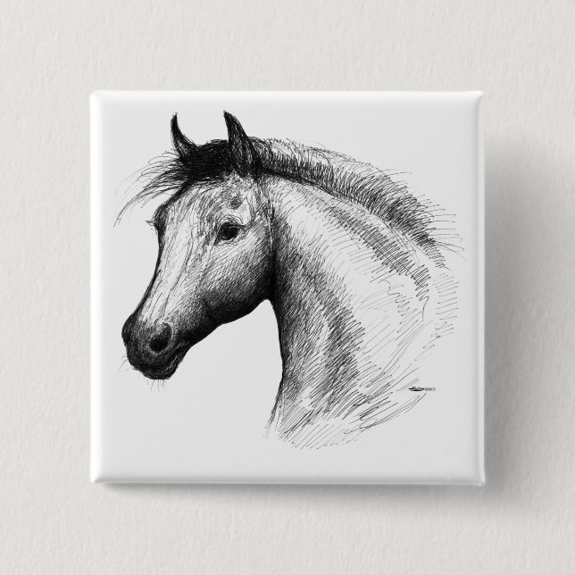 Horse:  White Button (Front)