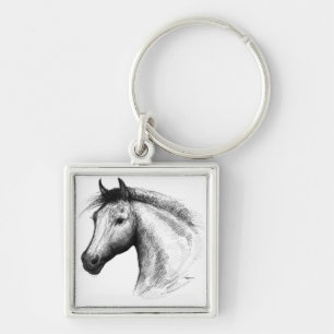Horse: White Keychain