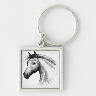 Horse:  White Keychain