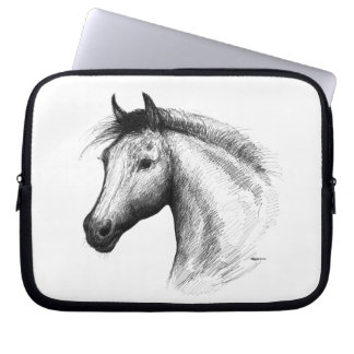 Horse:  White Laptop Sleeve